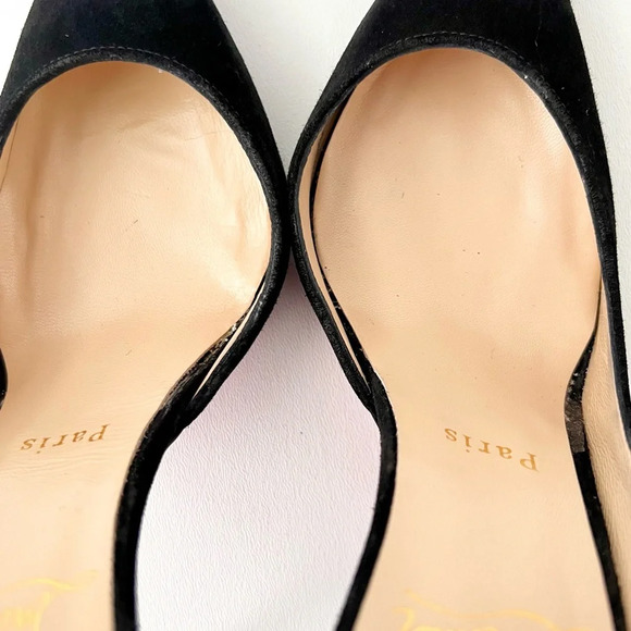 CHRISTIAN LOUBOUTIN | Iriza 100 Black Veau Velours Pointed Pump EU 38.5 US 8.5 - Picture 7 of 16